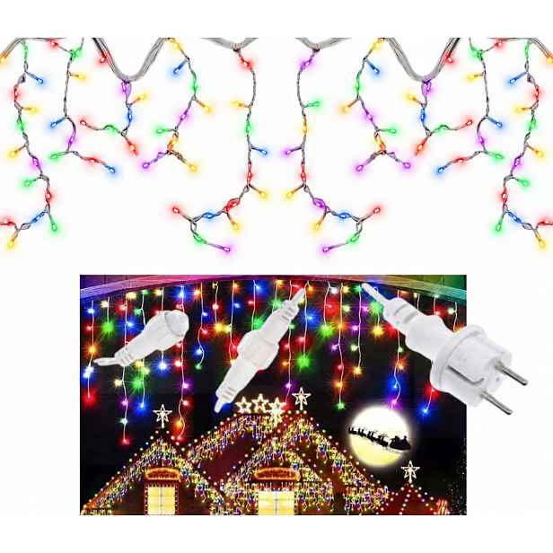 Vánoční Led lampičky 1000 Multicolor Flash, Dekorativní Rampouchy 25 m