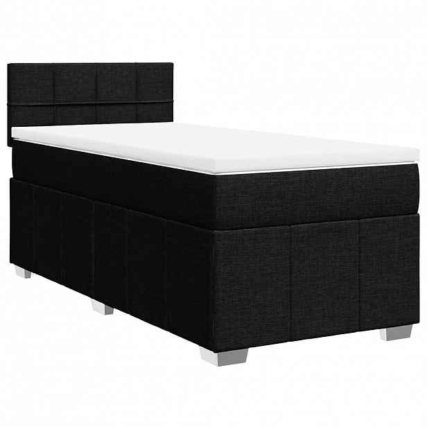 vidaXL Box spring postel s matrací černá 80 x 200 cm textil