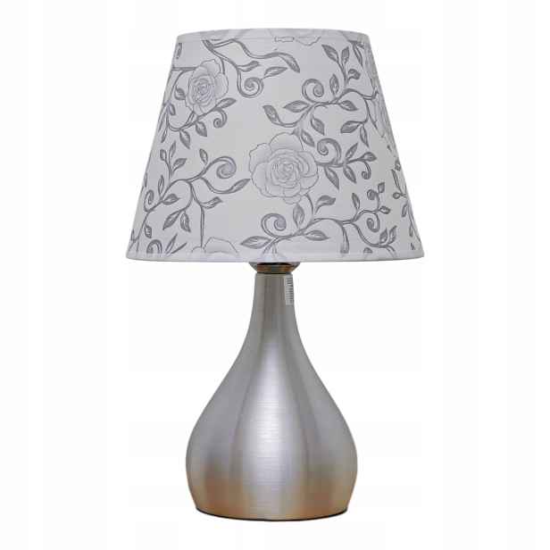 Noční lampa, dotyková, s Led stínítkem, stříbrná