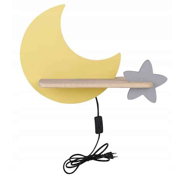 Candellux nástěnné svítidlo Moon Led 5W 4000K 250 lm žluté šedé dřevo 21-84460