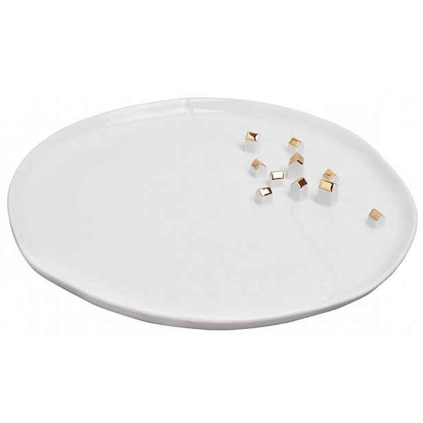 Räder Bílý porcelánový talíř GOLD VILLAGE