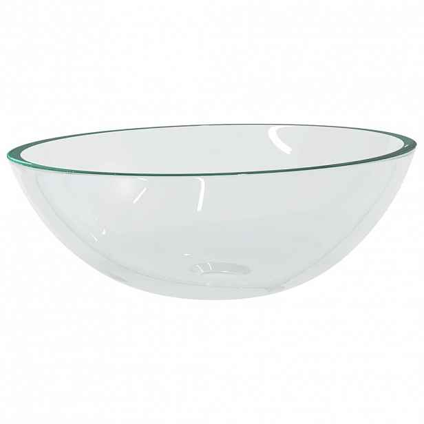 vidaXL Umyvadlo sklo 50 x 37 x 14 cm průhledné