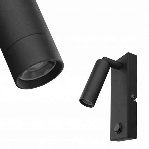 Nástěnné svítidlo černé nastavitelné s kovovým vypínačem Enzo 4484 Tk Lighting