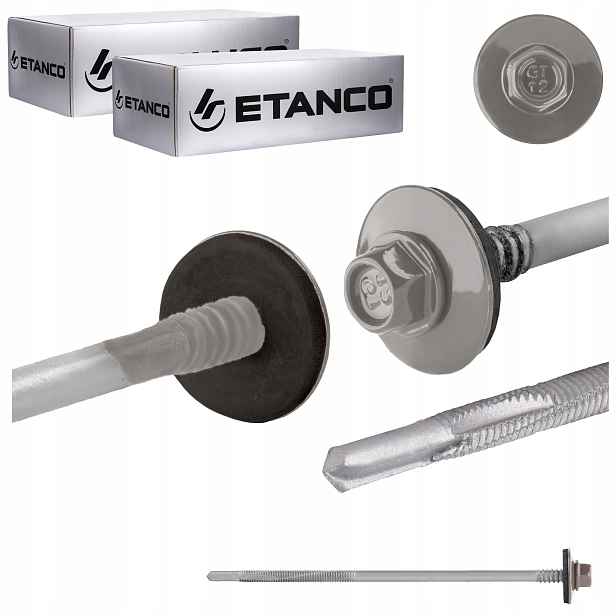 Šrouby do sendvičové desky 150 mm Ral 9007 200 ks pro kov Etanco GTR12