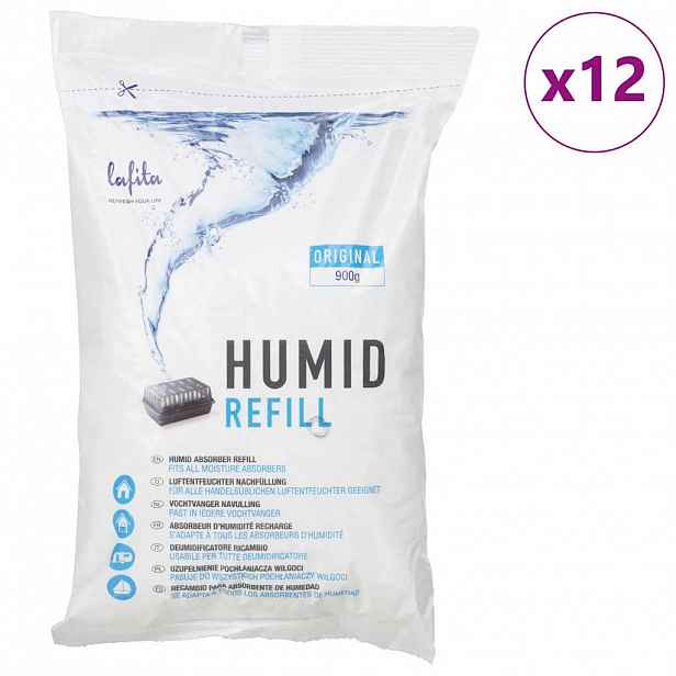 vidaXL Lafita Náhradní náplně do pohlcovače vlhkosti 12 ks 900 g
