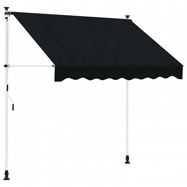 vidaXL Manuální zatahovací markýza Černá 350 cm