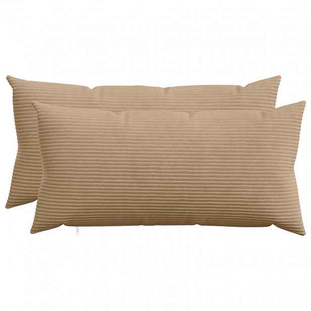 vidaXL Povlak na polštář 2 pcs HEERLEN Hnědá 40 x 80 cm manšestr