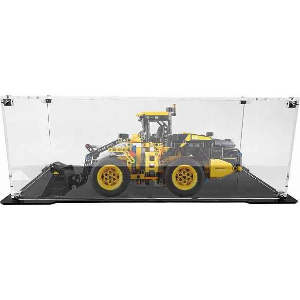 Vitrína s černou základnou pro sadu Lego 42209 Technic Volvo L120