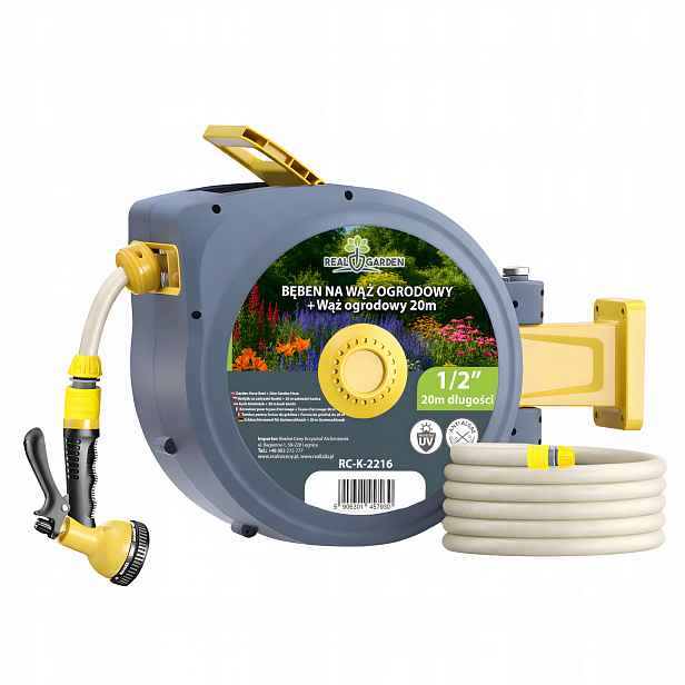 Automatický navíječ bubnu na Hadice Zahradní nástěnný navíječ 1/2" 20 m 2216