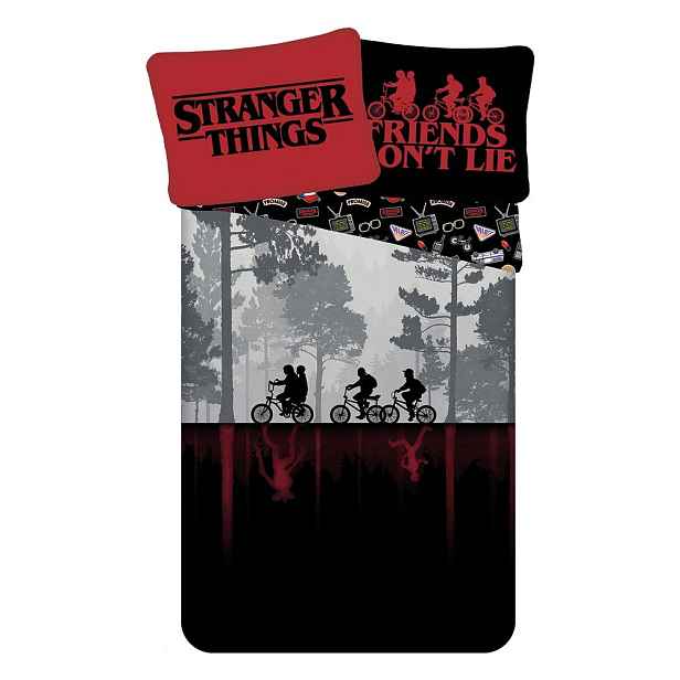 Bavlněné dětské povlečení na jednolůžko 140x200 cm Stranger Things "Upside Down" – Jerry Fabrics