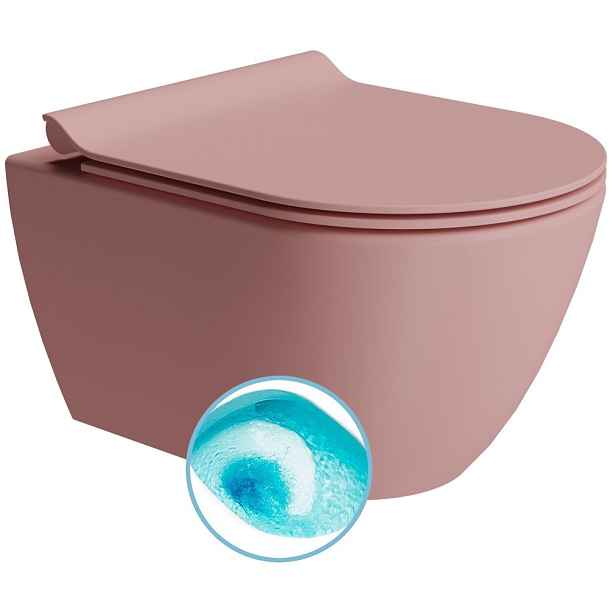GSI PURA závěsná WC mísa, Swirlflush, 36x50cm, blush dual-mat