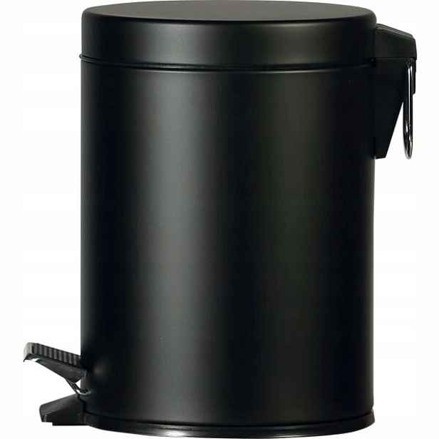 Kovový pedálový odpadkový koš 5 l, černý