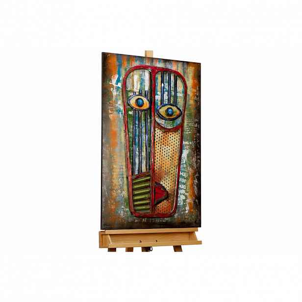 KUNSTLOFT KOVOVÝ OBRAZ MASKA POCITŮ, 60/90 CM