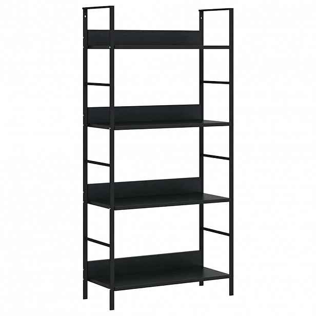 vidaXL Knihovna se 4 policemi černá 60x27,6x124,5 cm kompozitní dřevo