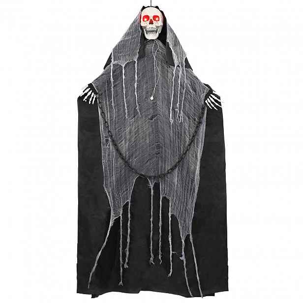 vidaXL Závěsný Smrťák na Halloween SPOOKA Černá 112 x 164 cm Polyester