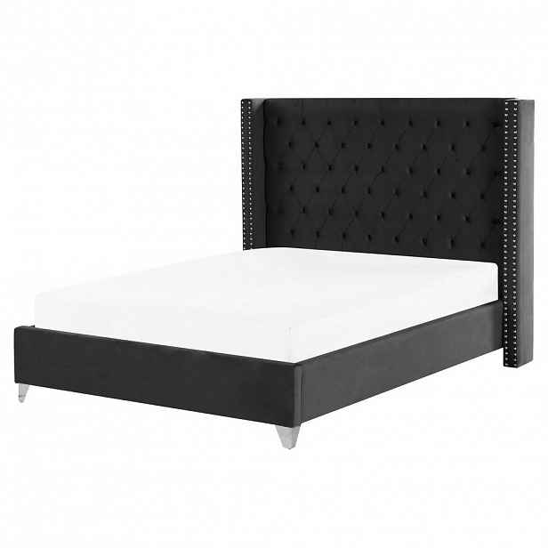 Beliani ČALOUNĚNÁ POSTEL 160/200 cm Černá Lubbon