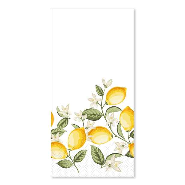 Papírové ubrousky s citróny Maison Limone Blossom - 40*40 cm / 16ks Chic Antique