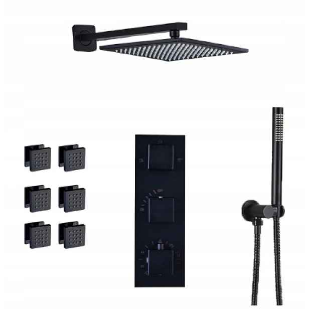 Podomítkový Termostat Hydromasážní Set Dešťová Sprcha 20 CM