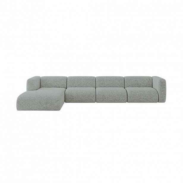 ALTDECOR ROHOVÁ SEDAČKA S LEVOU OTOMANOU MIRA-L3 409x179x70 Zelená Velur