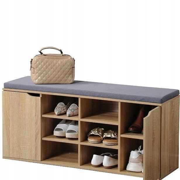 Botník se sedákem a úložnými boxy, dekor dřeva 103 x 30,5 x 48 cm