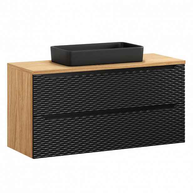 Petits-meubles UMYVADLO 120cm Elora Černá a dřevěná