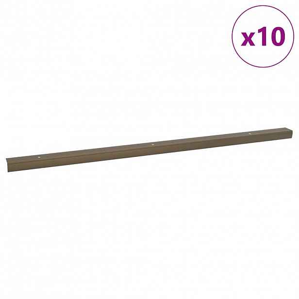 vidaXL Schodové hrany 10 ks Hnědá 67 x 3 x 2 cm Hliník