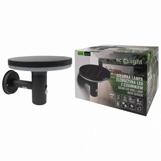 Solární Osvětlovací Fasádní Lampa Led S Pohybovým Senzorem IP44