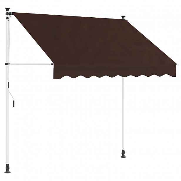 vidaXL Manuální zatahovací markýza Hnědá 150 cm