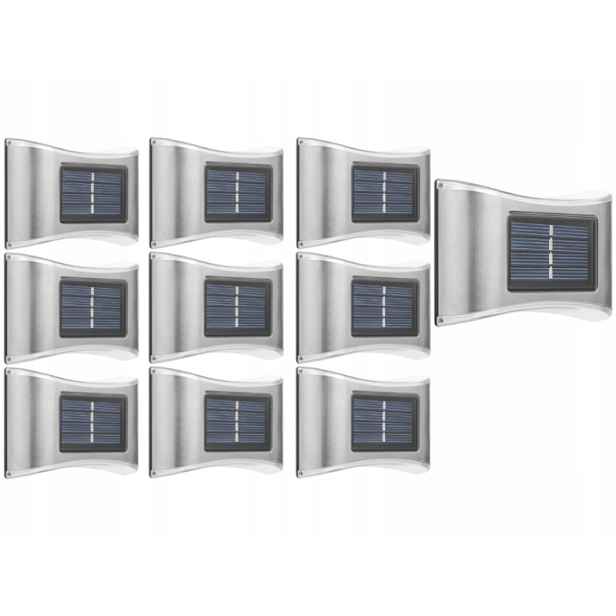10x Hliníková Venkovní Lampa Solární Nástěnné Svítidlo Nahoru Dolů Senzor Soumraku
