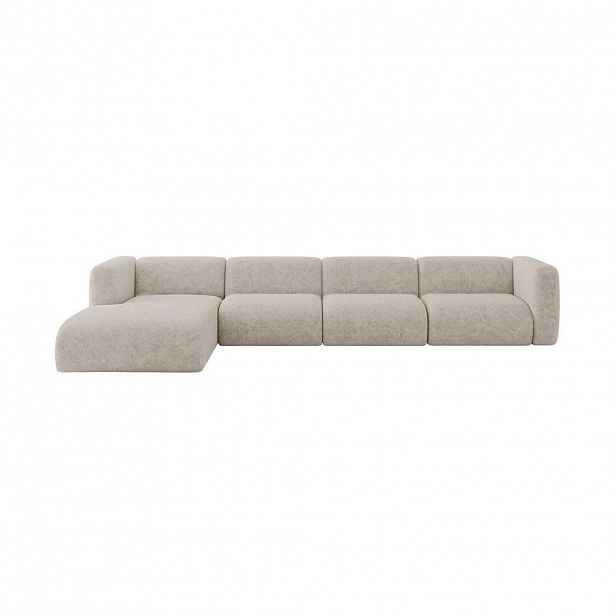 ALTDECOR ROHOVÁ SEDAČKA S LEVOU OTOMANOU MIRA-L3 409x179x70 Béžová Velur