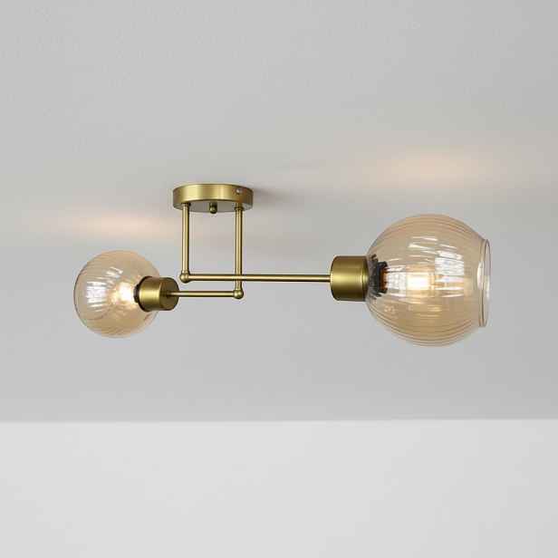 Euro-Lamp Stropní Svítidlo Edi 2 Zlatá Stínidlo medová tyčinka 2X60W Výrobce