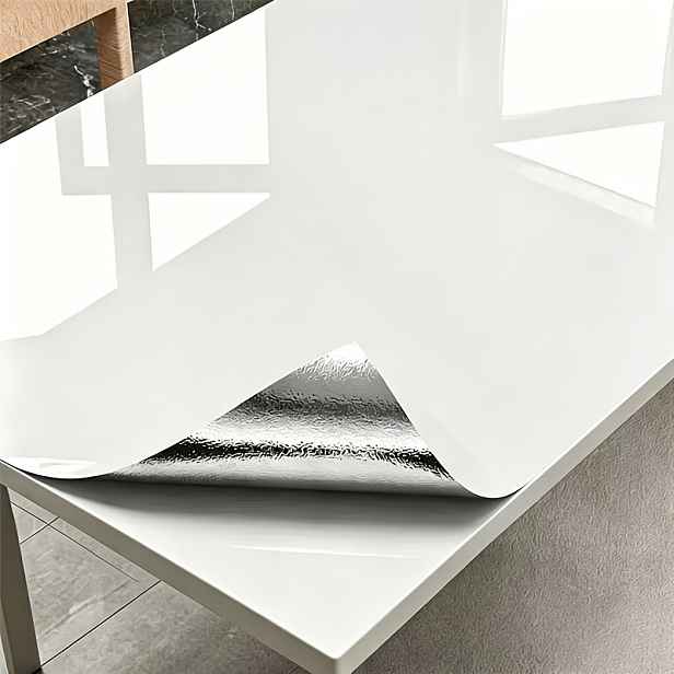 TEMU Samolepka na stěnu pro renovaci nábytku v čisté bílé barvě, ochranná samolepka na mramorovou desku v čisté bílé barvě, samolepicí silná pasta,