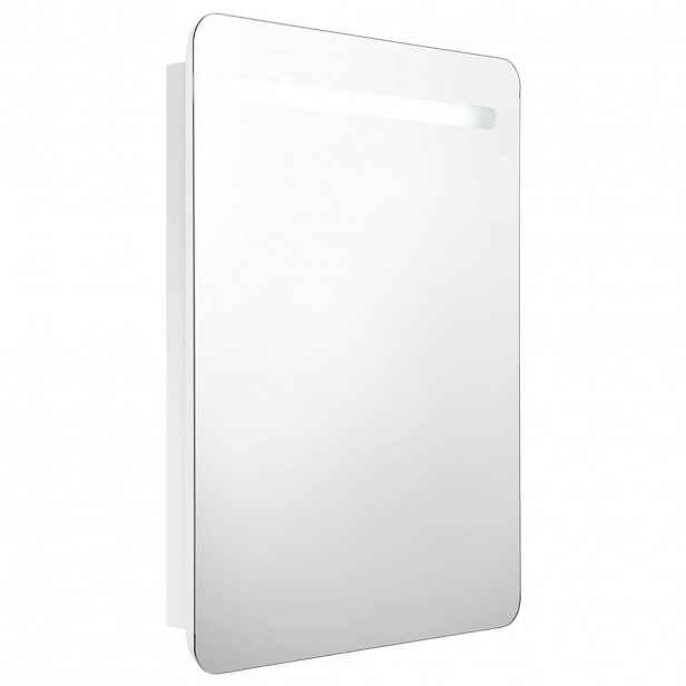 vidaXL LED koupelnová skříňka se zrcadlem zářivě bílá 60 x 11 x 80 cm
