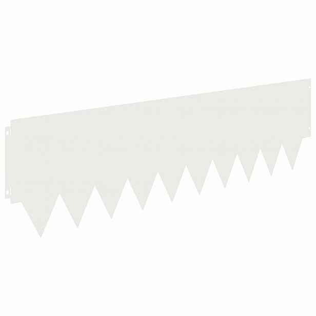 vidaXL Okraj trávníku 20 ks 103 x 30 cm Ocel Bílá