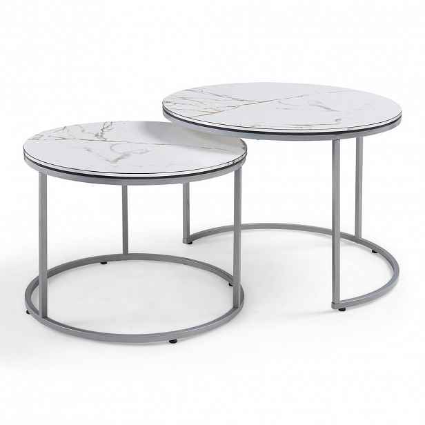 [en.casa] SADA KONFERENČNÍCH STOLKŮ Skagen 2dílná 70/70/50 cm