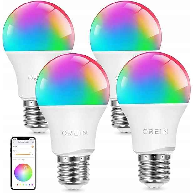 OREiN Led Žárovky E27 Wi Fi 4KS Žárovka Alexa E27 Smart Led, 8,5 W