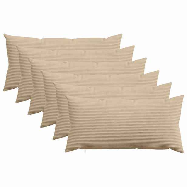 vidaXL Povlak na polštář 6 pcs HEERLEN Taupe 40 x 80 cm manšestr