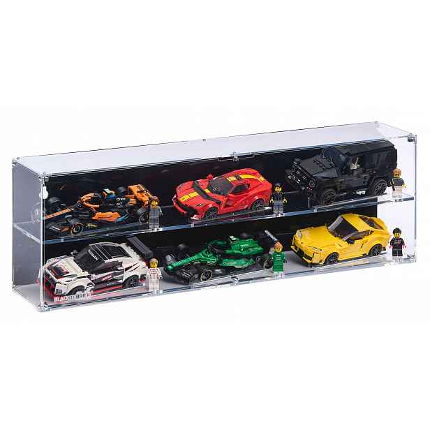 Závěsná vitrína Blacked Brick pro 6x Lego Speed Champions (2x3) např. F1