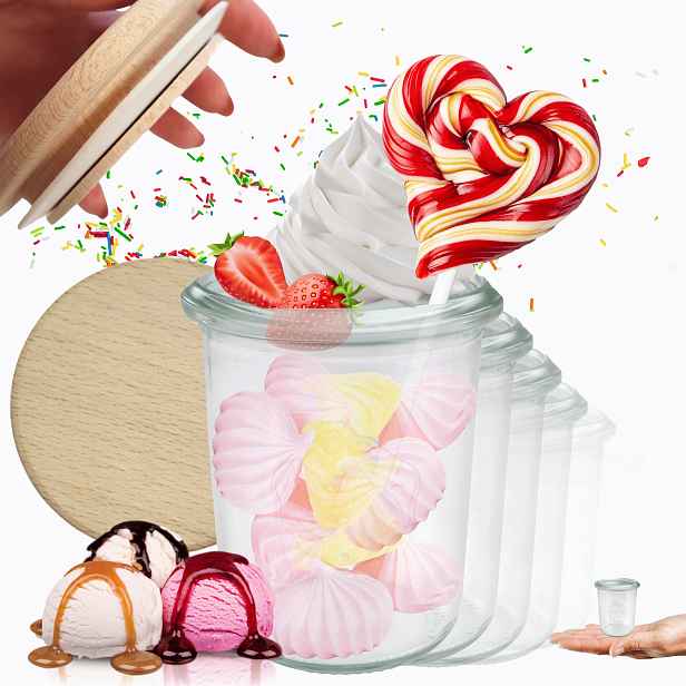 Sklenice Weck 160 Ml zavařeniny Mold žáruvzdorné dřevěné víko 12 Ks Pevné