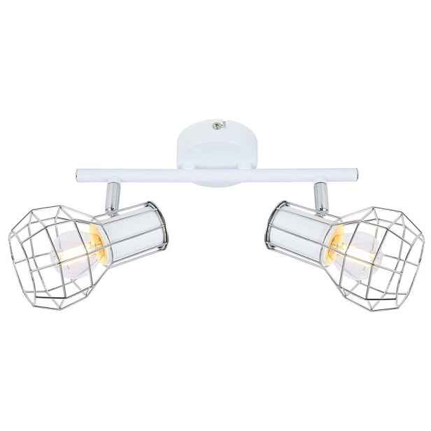 Stropní lampa na stěnu s bílým drátěným stínidlem Sancho