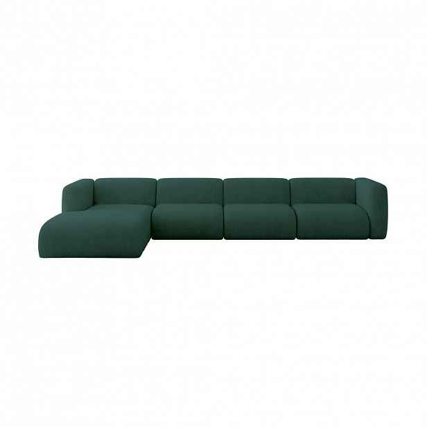 ALTDECOR ROHOVÁ SEDAČKA S LEVOU OTOMANOU MIRA-L3 409x179x70 Zelená Velur