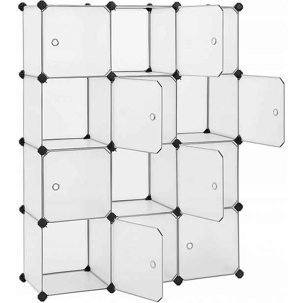 Botník s výklopnými dvířky, organizér 93 x 123 x 31 cm, bílá