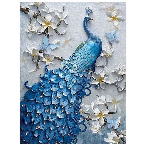 Fototapeta Páv květiny motýli na šedém pozadí Elegance 206x275 lepidlo