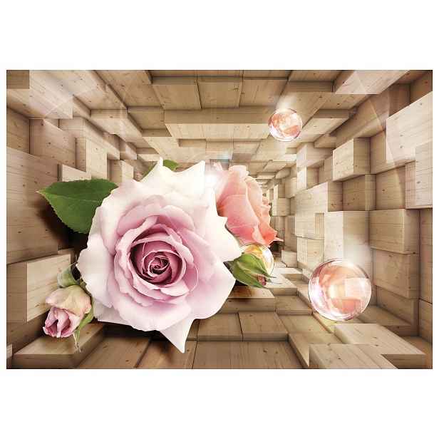 Fototapeta Růžové tunely 3D vinylová 312x219 Perspektiva romantismu lepidlo