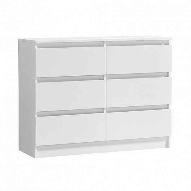 Home Collective KOMODA se 6 zásuvkami, šířka 95 cm, bílá