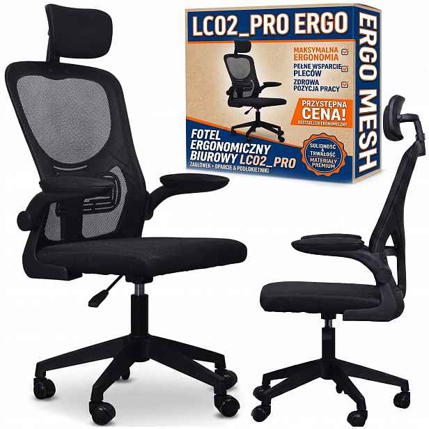Kancelářská otočná židle Ergonomická černá Látková herní židle