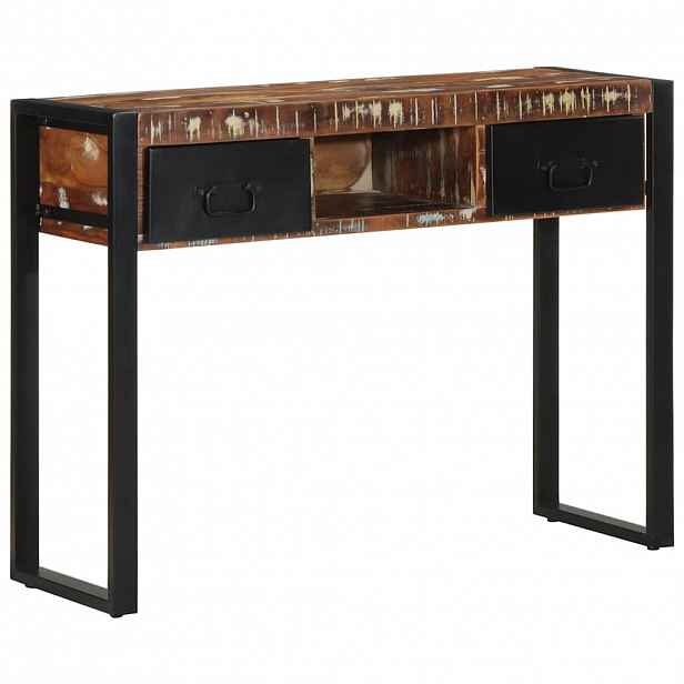 vidaXL Konzolový stolek vícebarevné 100x35x75 cm recyklované dřevo
