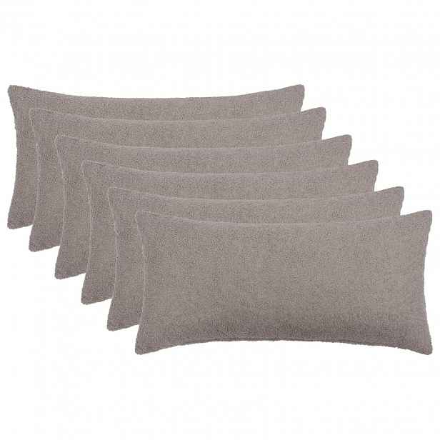 vidaXL Povlak na polštář 6 pcs HEERLEN Světle šedá 40 x 80 cm Bouclé