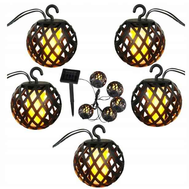 Zahradní solné lampy, ohnivé koule, průměr 7 cm