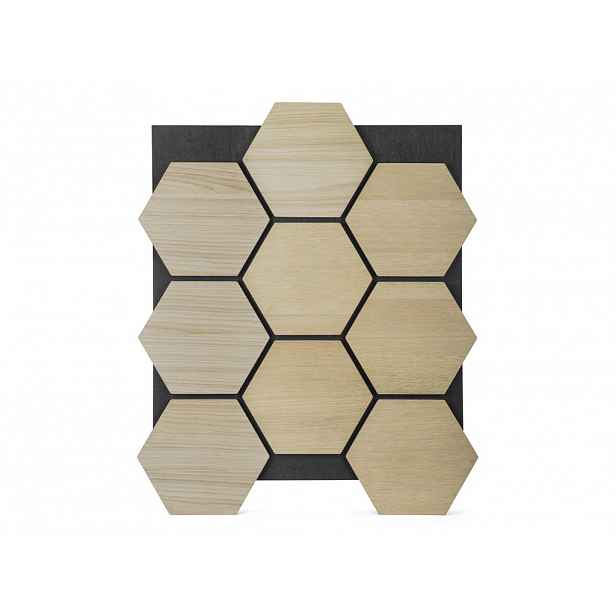 Akustický panel G21 81,5 x 66,5 x 2,1 cm plástev, přírodní dub